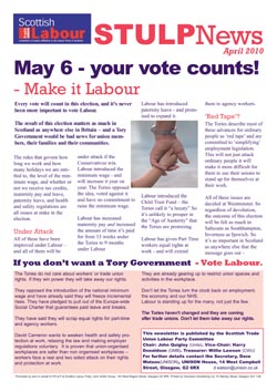 STULP Election Newsletter April 2010 image