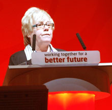 Morag Houston speaking at Scottish Labour Conference 2009 in Dundee