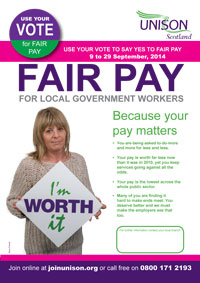 Strike ballot 2014: Yes to Fair Pay A3 poster