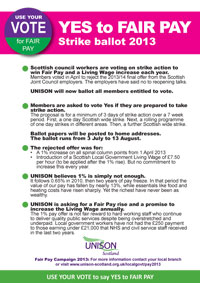 Strike ballot: Yes to Fair Pay leaflet June 2013